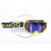 Akiniai AMOQ Aster Snow Goggles Black-HiVis Blue Mirror Mėlynas stiklas