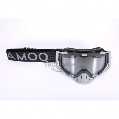 Akiniai AMOQ Aster Snow Goggles Black-Grey Clear skaidrus stiklas