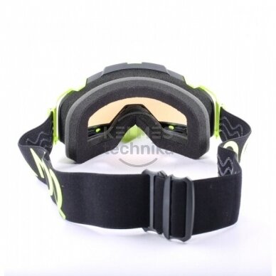 Akiniai AMOQ Aster Snow Goggles Black-HiVis Blue Mirror Mėlynas stiklas 2