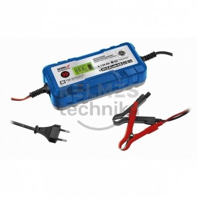 Akumuliatorių kroviklis su mikroprocesoriumi Dedra DEPM019LFP, 6V/12V, 4-120Ah, LCD LFP