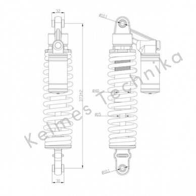 CFMOTO priekinis amortizatorius FRONT SHOCK ABSORBER 7020-051600-30001 1