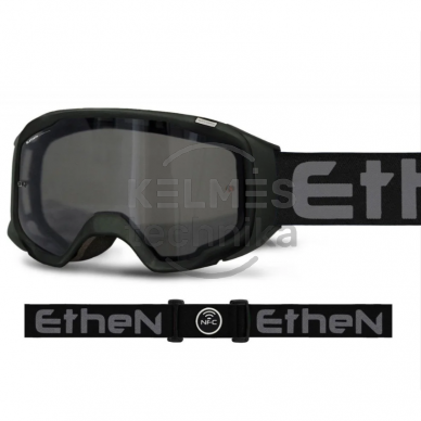ETHEN 05R Motokroso akiniai JUODA PILKAS LOGO (tamsintas stikliukas)
