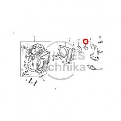 Kolektoriaus izoliatorius KAYO AY70 INLET PIPE INSULATOR 101032-0174 Nr. 11