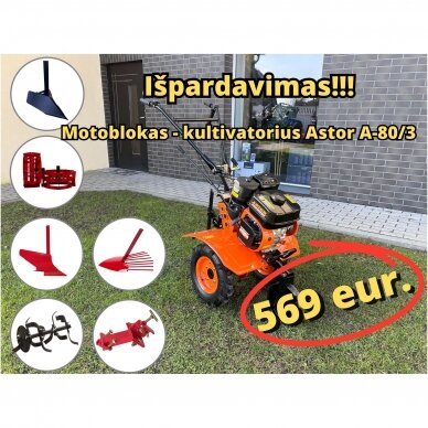 Motoblokas - kultivatorius Astor A-80/3