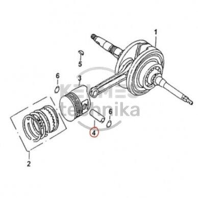 Stūmuoklio kaištis KAYO A180 PIN PISTON 101041-0050 Nr. 4