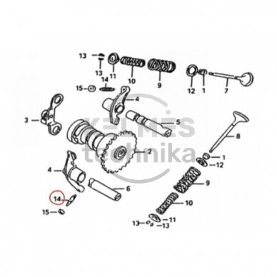 Velenėlio alkūnės fiksacinis kaištis KAYO A180 SCREW TAPPET ADJUSTING 101041-0159 Nr. 14